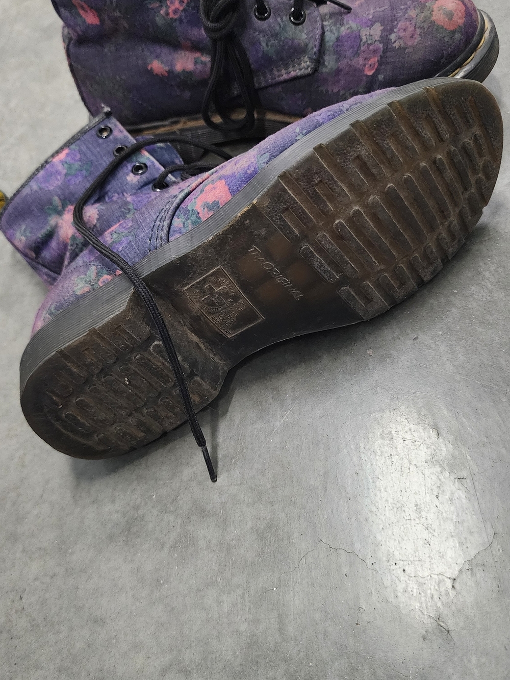 Dr. Martens Women's Purple Floral Lace-Up Boots - Picture 6 of 6